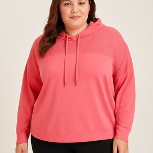 ACX Activewear Flow Mesh Hoodie Pink Long Sleeve 2X Lightweight